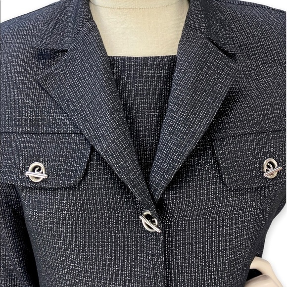 John Roberts Black Jacket Dress Suite Set Toggle Sheath 12 - Picture 4 of 7